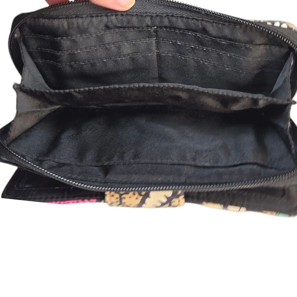 Vera Bradley Turn Lock Wallet Floral Quilted Zip Around Clutch Flaws - Picture 10 of 16